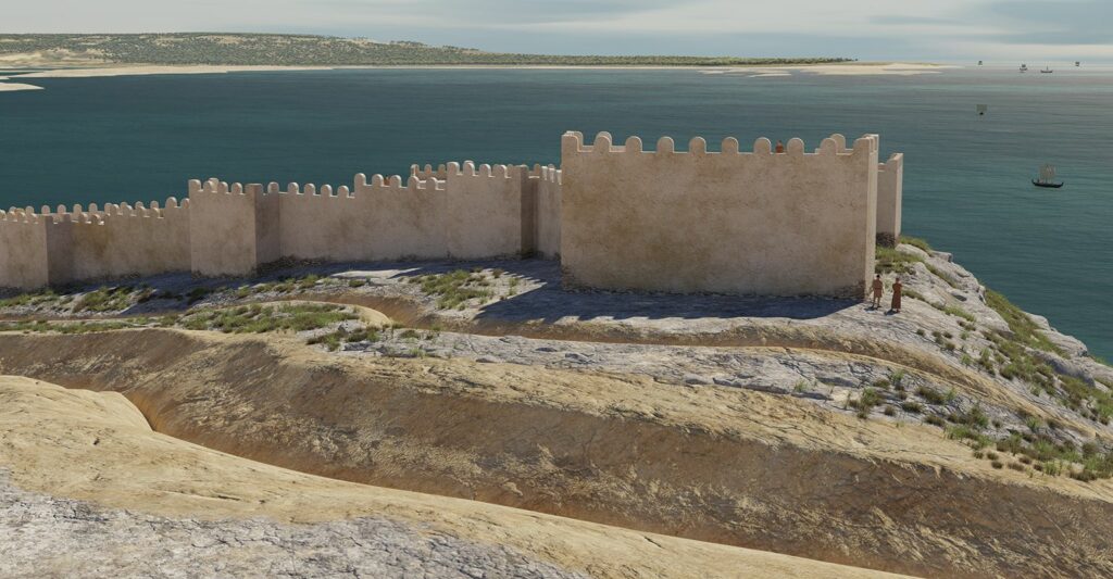 Vista exterior de la muralla y el gran foso perimetral_1